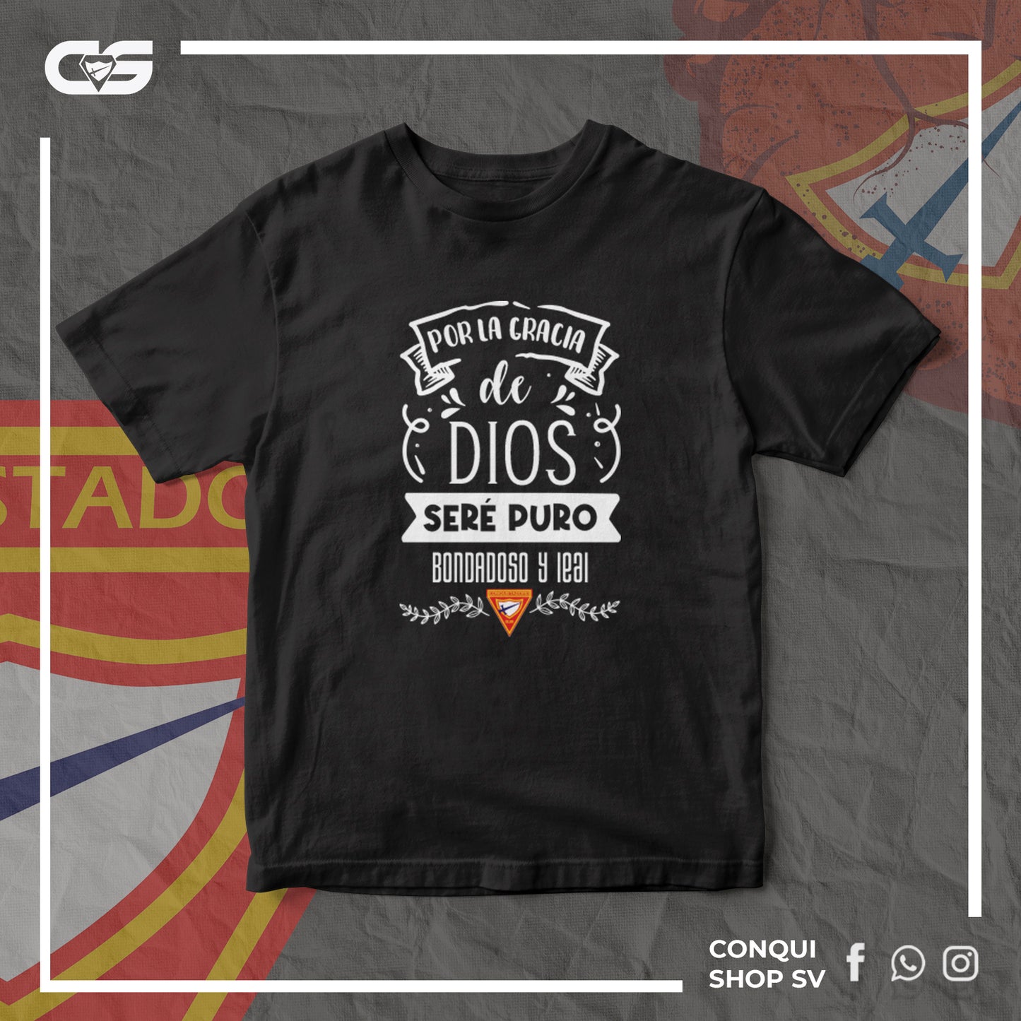 Diseño para Camisa Conquistadores Lema - DCQL001